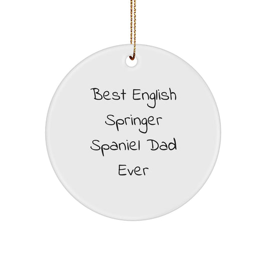 English Springer Spaniel Dog Gifts for Dad Funny Circle Ornament Christmas Unique - Image 1
