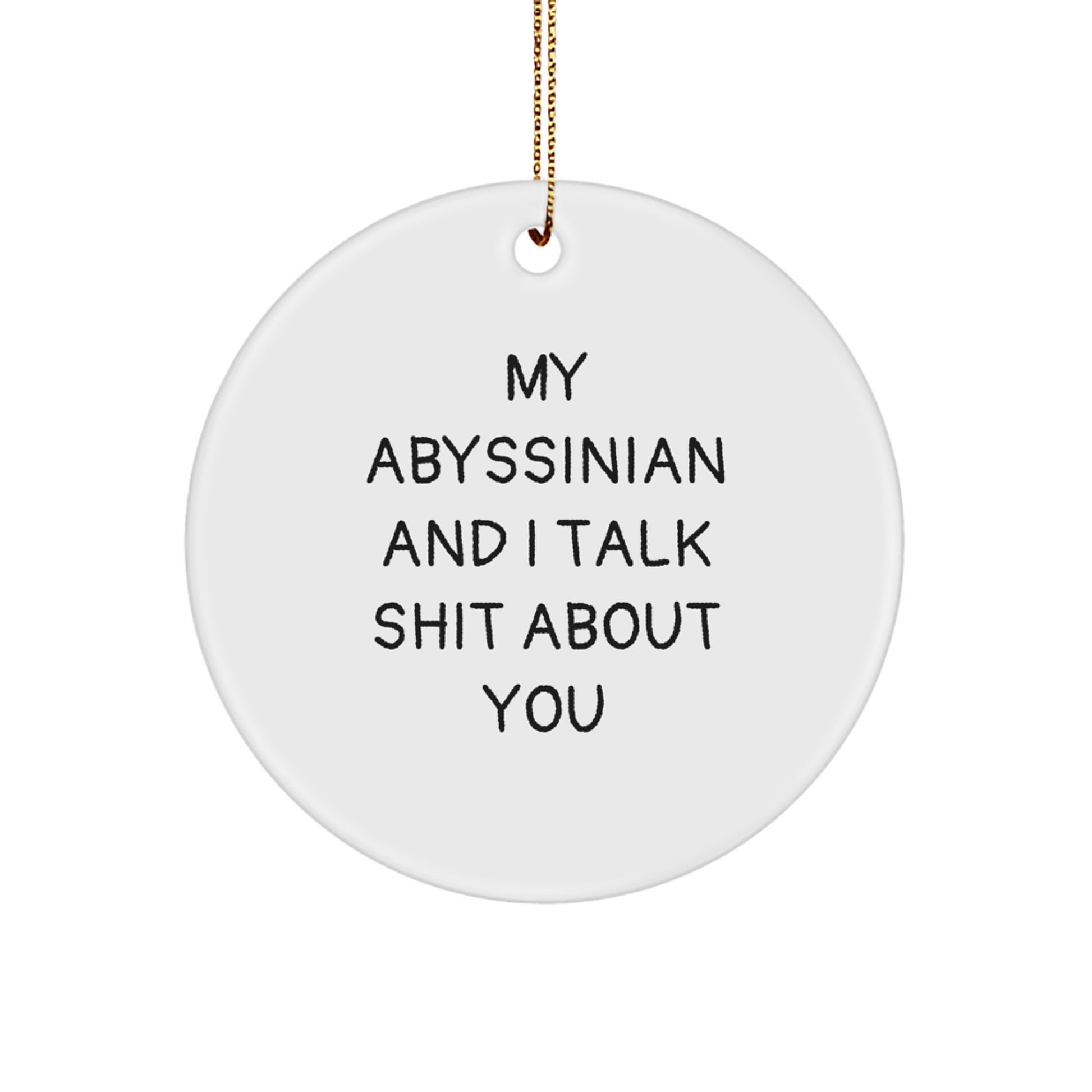 Abyssinian Cat Circle Ornament Funny Gift for Friends, Family, or Coworkers - Image 1