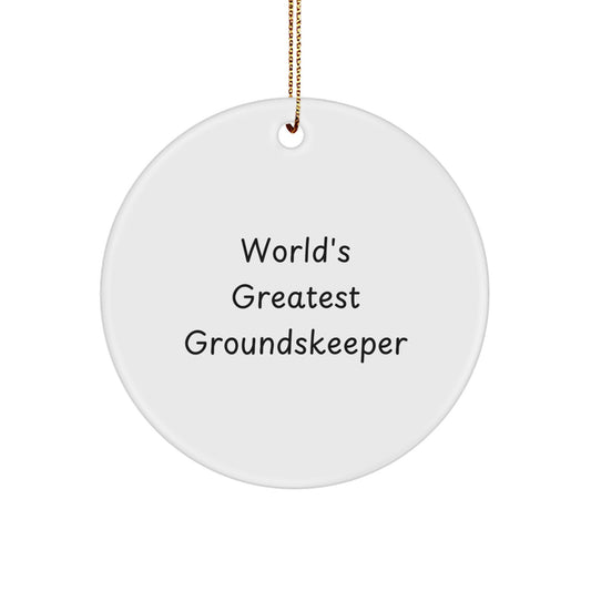 Funny groundskeeper Gifts from Men to Friends for groundskeeper Christmas Unique Ornaments with World's Greatest groundskeeper Quote - Image 1