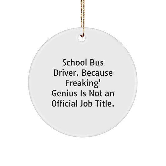 School Bus Driver Keepsake White 2.75" Christmas Ornament Gift for Him - Image 1