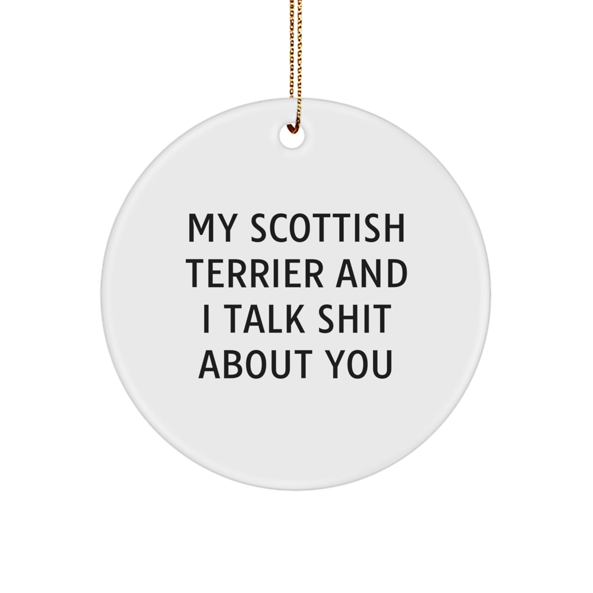 Christmas Gift for Her Scottish Terrier Circle Ornament Present - Image 1