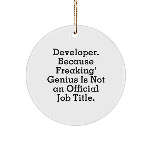 Funny Developer Circle Ornament, Gifts from Men to Friends, Unique Christmas Unique Gifts for Developer - Image 1