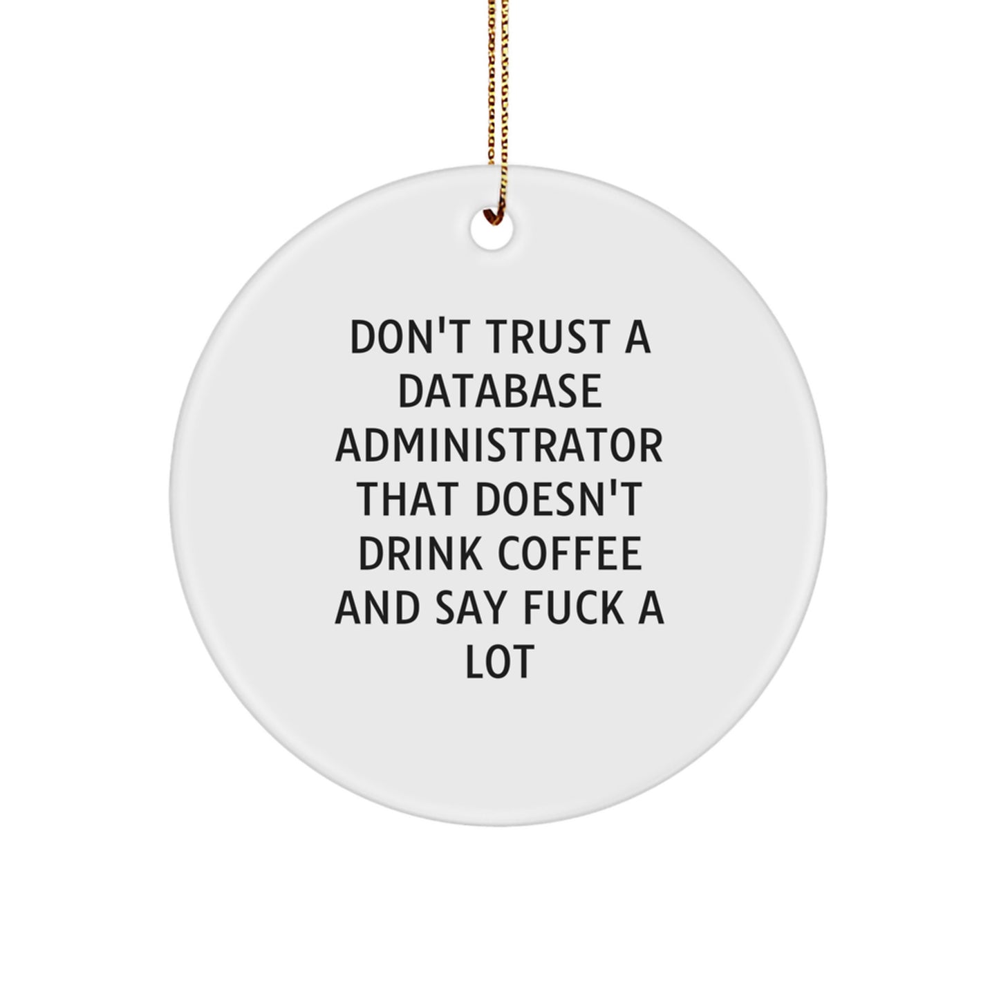 Funny Database Administrator Gifts, Cute Quote Circle Ornament, Gifts for Database Administrator, Funny Holiday Gifts from Friends, Coworkers or Family - Image 1