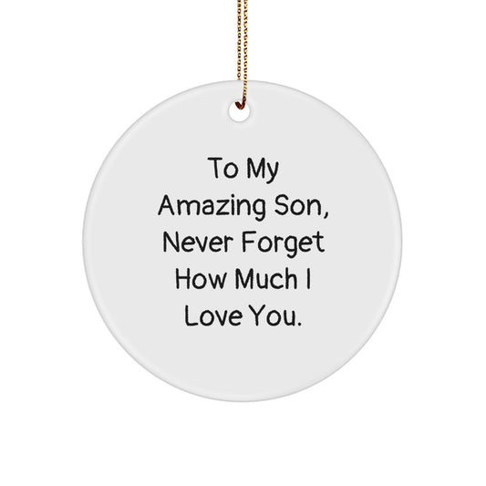 Funny Son Gift Circle Ornament to My Amazing Son Christmas Unique Gifts Gifts from Mom to My Son - Image 1