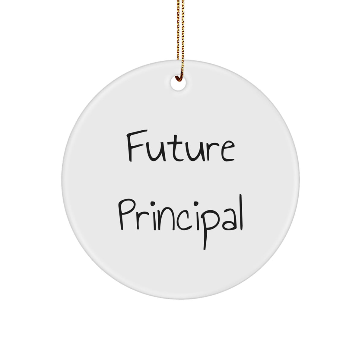 Funny Principal Gifts for Christmas, Principal Circle Ornament, 'I'm the Future Principal of this Mischief' White Circle Ornament for Friends and Family, Gifts from Men and Women - Image 1
