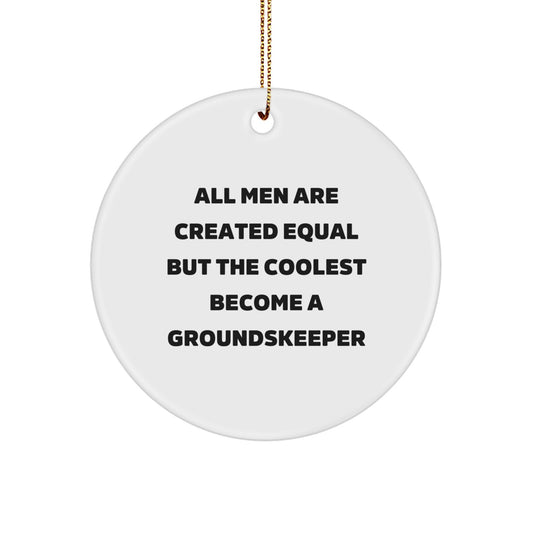 Funny groundskeeper Gifts from Men, Unique Circle Ornaments for groundskeeper Friends at Christmas - Image 1