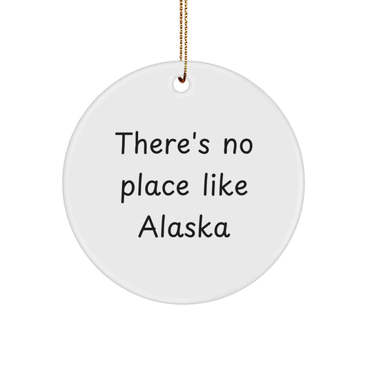 Alaska Circle Ornament Keepsake White Durable Christmas Unique Gift for Him - Image 1
