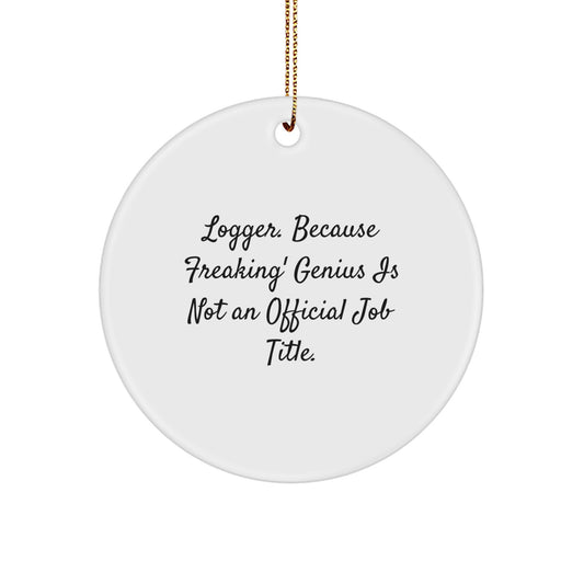 Logger Circle Ornament Idea Gift for Coworkers – Christmas Keepsake - Image 1