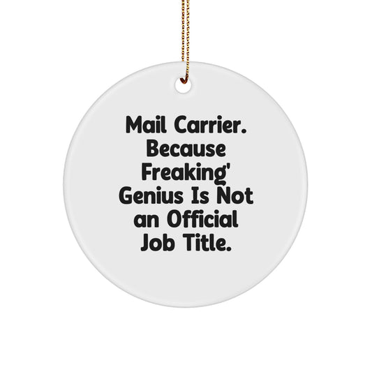 Funny Mail Carrier Gifts, Circle Ornament with Inspirational Quote, Gifts from Friends for Mail Carriers at Christmas - Image 1