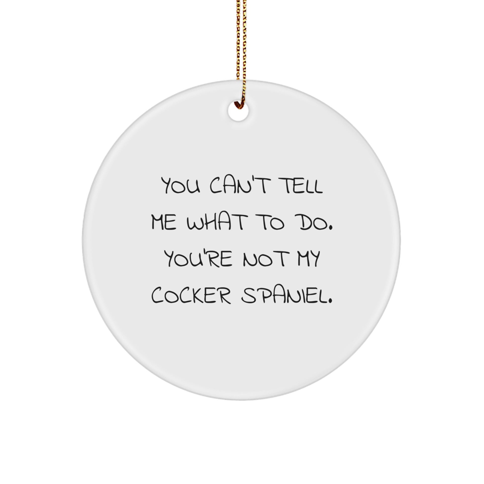 Funny Cocker Spaniel Dog Circle Ornament for Christmas Unique Gifts from Friends, Unique Circle Ornaments for Cocker Spaniel Dog Lovers - Image 1