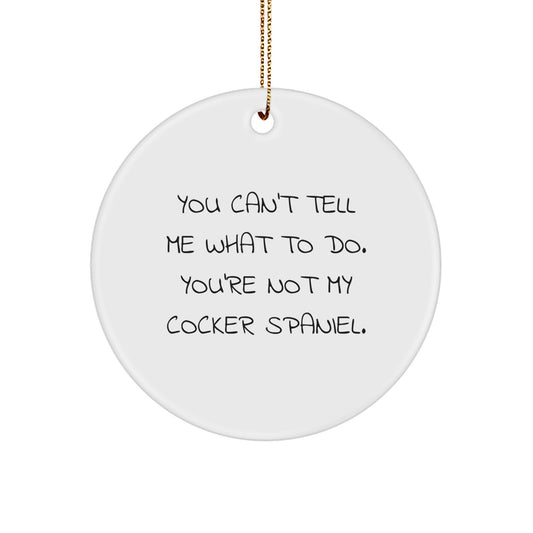 Funny Cocker Spaniel Dog Circle Ornament for Christmas Unique Gifts from Friends, Unique Circle Ornaments for Cocker Spaniel Dog Lovers - Image 1