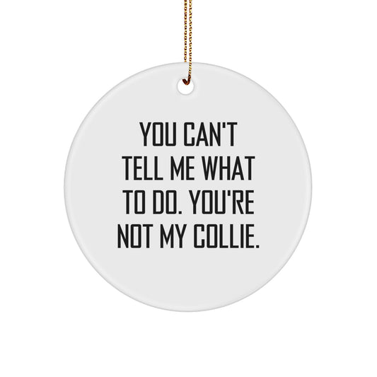 Funny Collie Dog Gifts for Men Women Friends Family - Circle Ornament - You Can't Tell Me What To Do. You're Not My Collie. - Christmas Unique Ornaments - Image 1