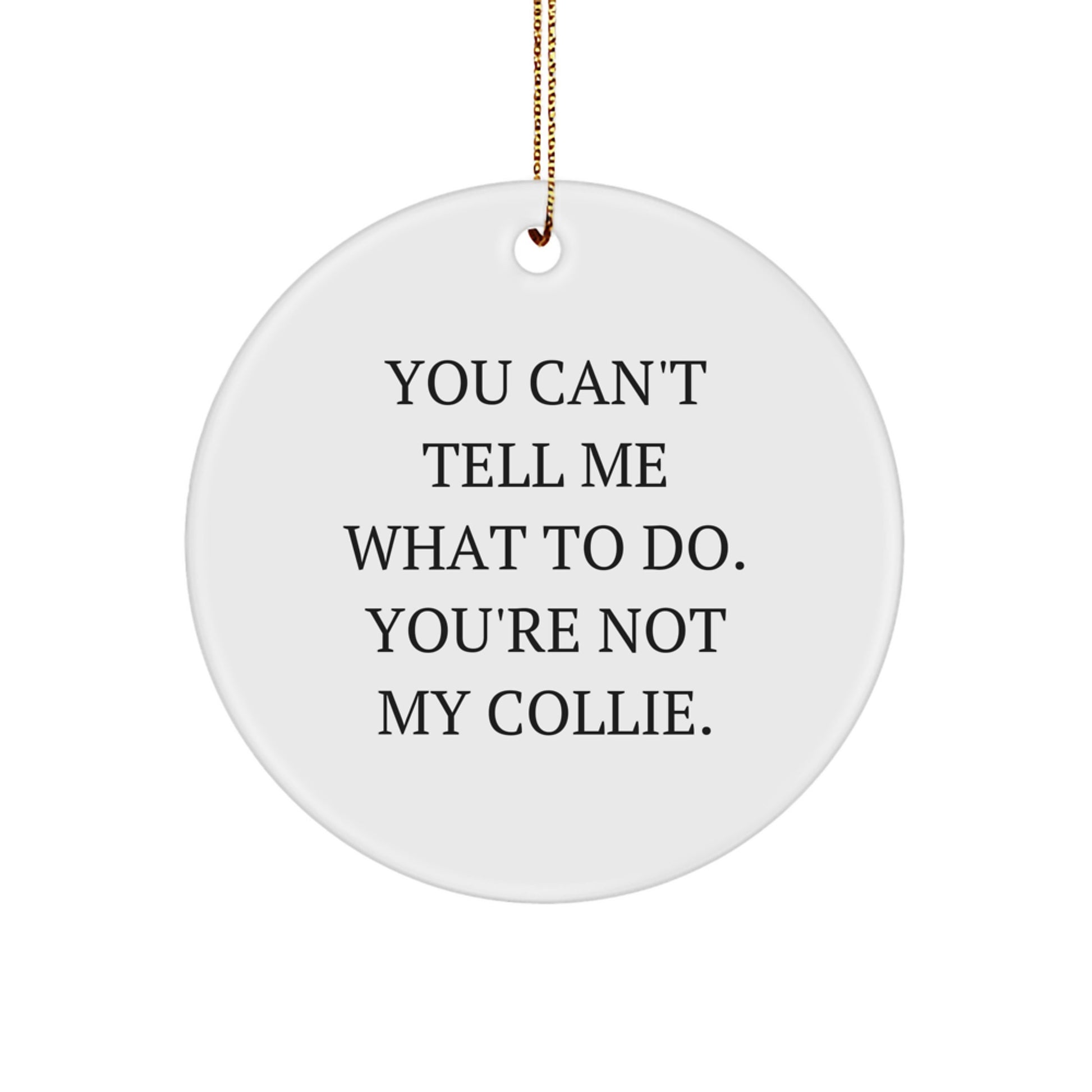 Funny Collie Dog Circle Ornament Gifts from Men or Women to Friends, Family, or Coworkers - Image 1