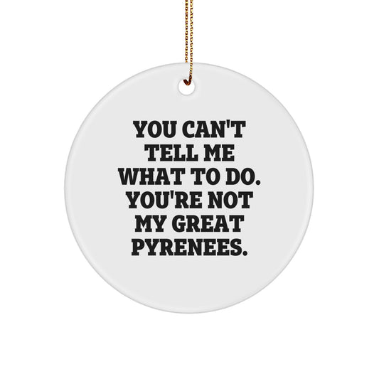 Funny Great Pyrenees Dog Christmas Circle Ornament Gifts from Friends for Great Pyrenees Dog Owners, Men - Image 1