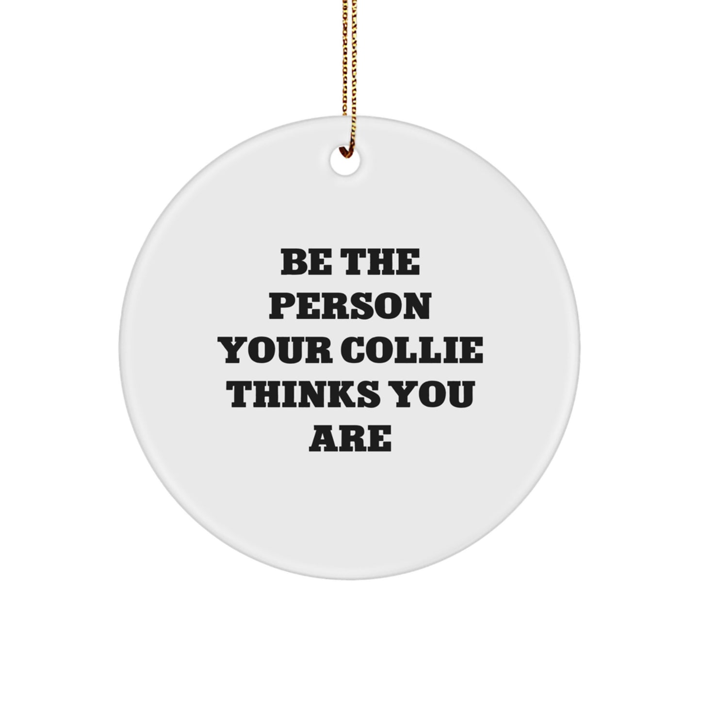 Collie Dog Circle Ornament Gifts from Men to Family for Christmas - Image 1