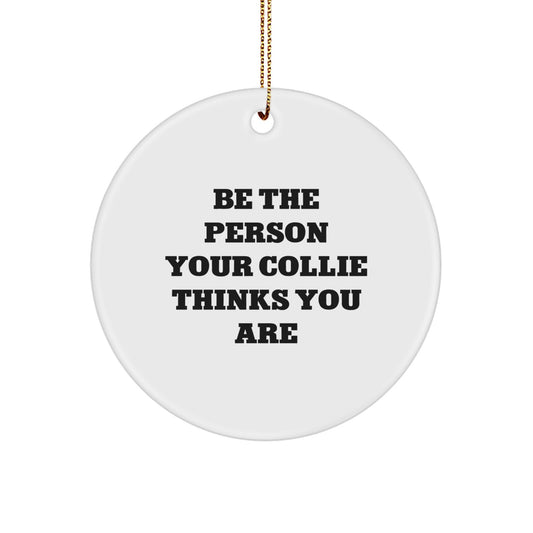 Collie Dog Circle Ornament Gifts from Men to Family for Christmas - Image 1