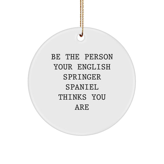 Funny English Springer Spaniel Dog Gifts from Friends for English Springer Spaniel Dog Lovers Christmas Unique Ornaments Circle Shaped - Image 1