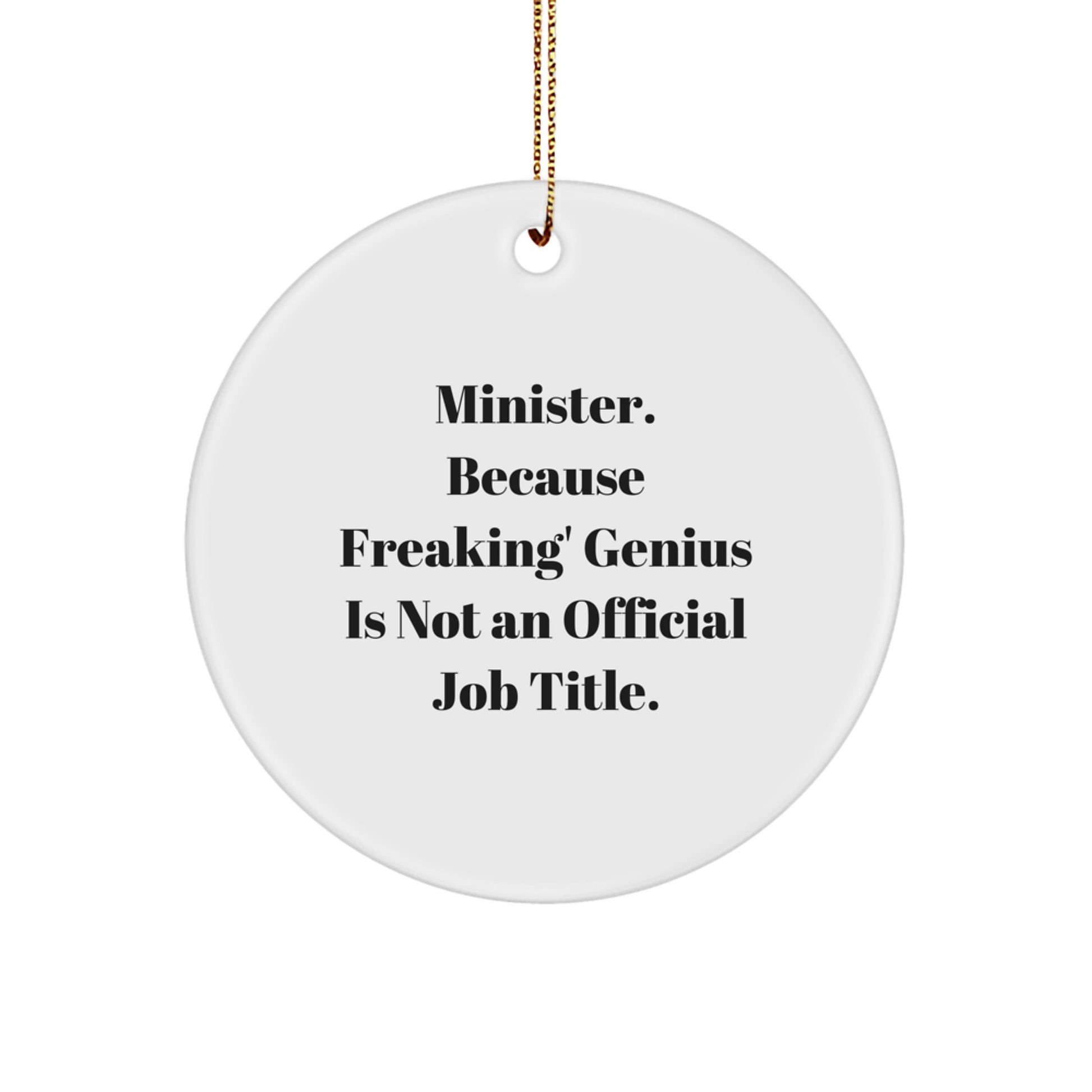 Christmas Gift for Her Minister Ornament Present Brightly Printed - Image 1