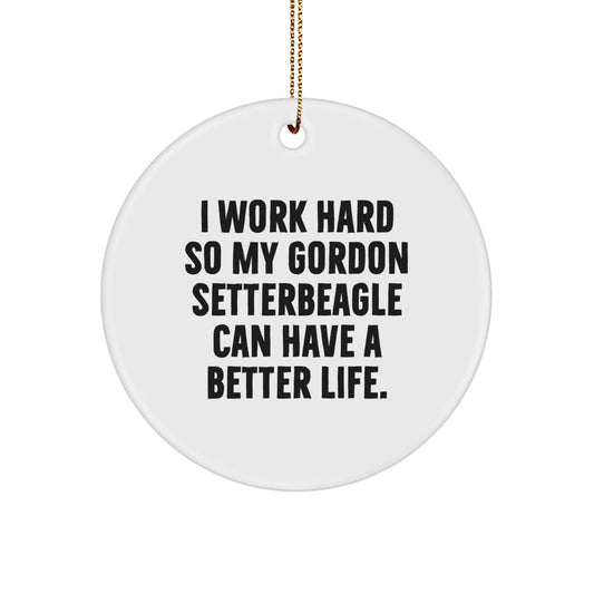Funny Gordon Setter Dog Gifts from Men for Christmas - Inspirational Circle Ornament for Gordon Setter Dog Lovers - Image 1