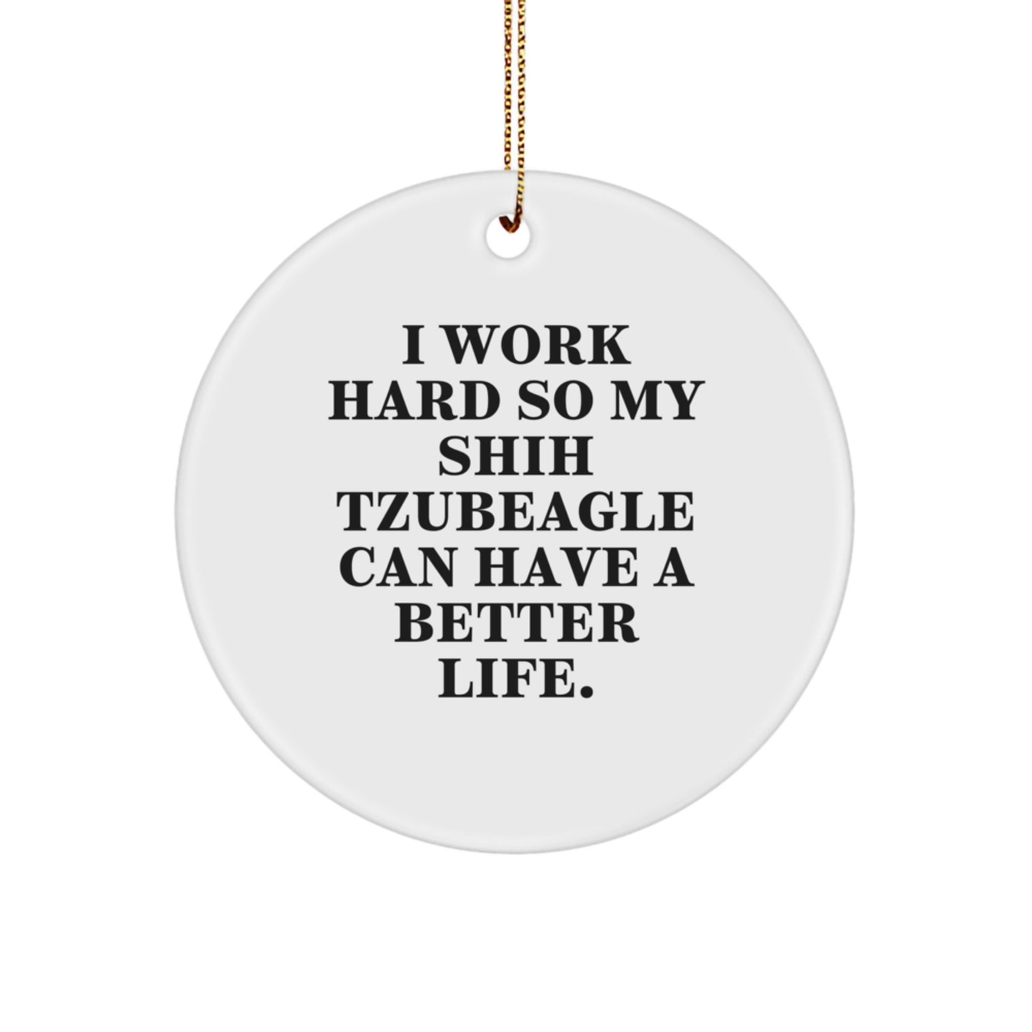 Funny Shih Tzu Dog Christmas Circle Ornament Gifts for Men Women Friends Family from Loved Ones - Image 1