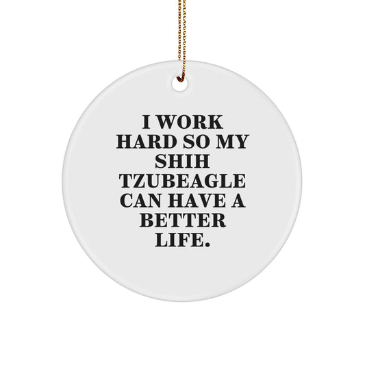 Funny Shih Tzu Dog Christmas Circle Ornament Gifts for Men Women Friends Family from Loved Ones - Image 1