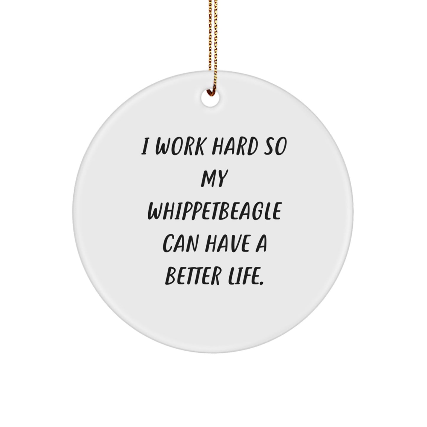 Unique Whippet Dog Circle Ornament Gifts from Family for Christmas - Image 1
