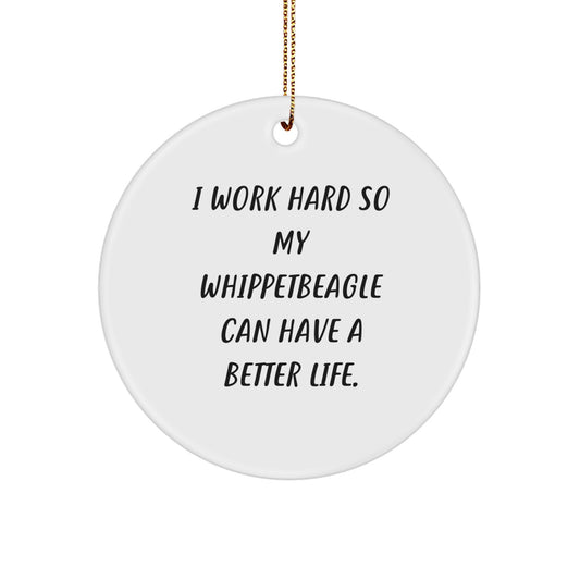 Unique Whippet Dog Circle Ornament Gifts from Family for Christmas - Image 1