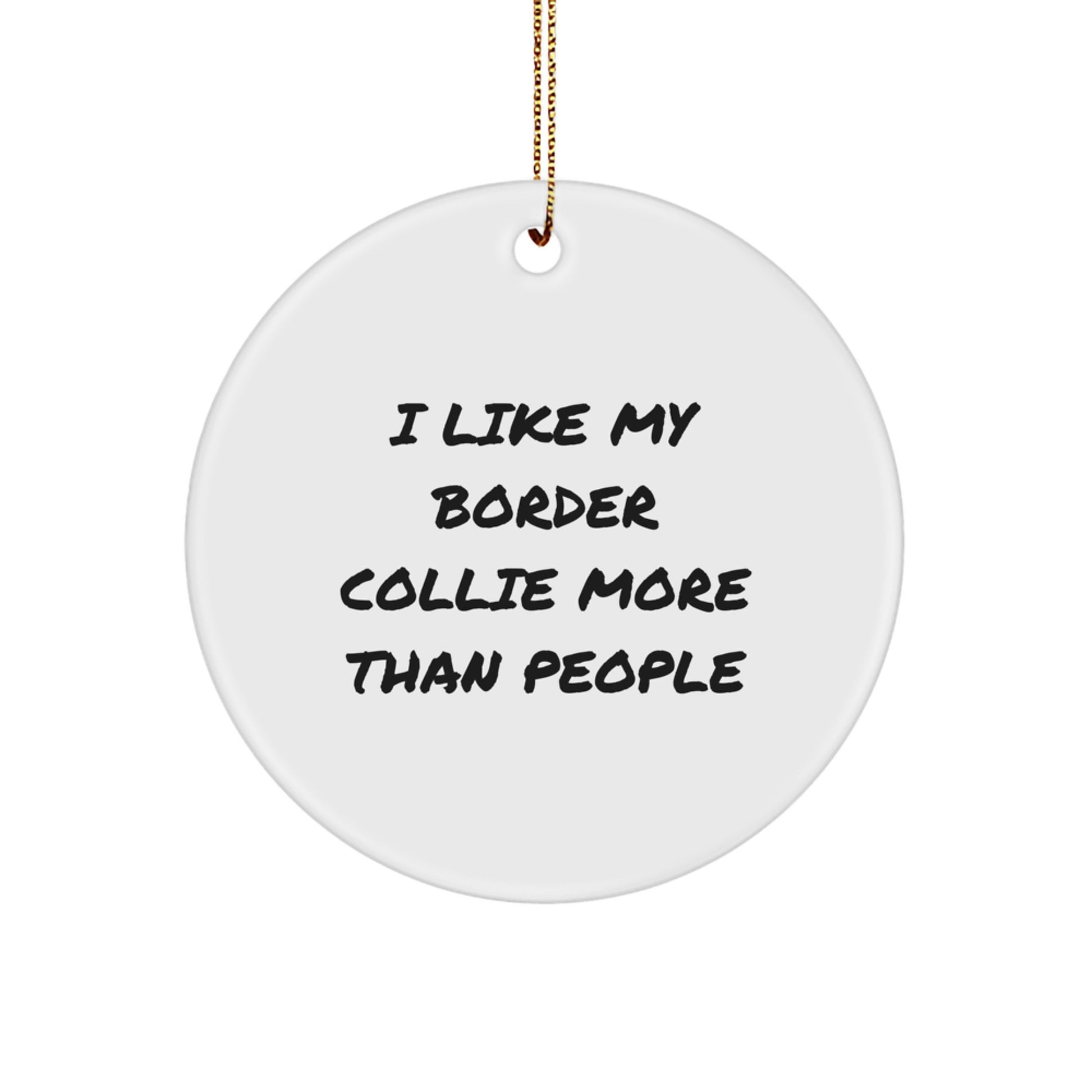 Funny Border Collie Dog Circle Ornaments for Border Collie Dog Lover Gifts from Men, Women, or Family - Image 1
