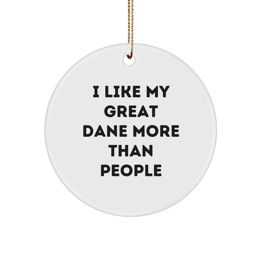 Funny Great Dane Dog Lover Circle Ornament Gifts from Family for Christmas Home Decor - Image 1