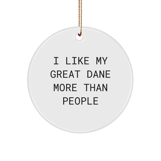 Funny Great Dane Dog Christmas Unique Gifts from Friends for Great Dane Dog Owners Circle Ornament Holiday Decoration - Image 1