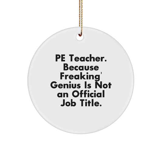 Christmas Gift for Her Pe Teacher Present - Lighthearted Job Title Quote - Image 1