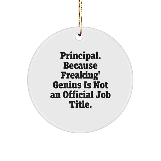 Principal Christmas Ornament for Him Freaking Genius Is Not Title Gift - Image 1