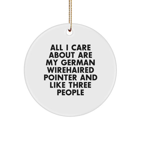 Funny German Wirehaired Pointer Dog Gifts for Men, German Wirehaired Pointer Dog Lover Circle Ornament, Gifts from Friends for Christmas Unique Ornaments - Image 1