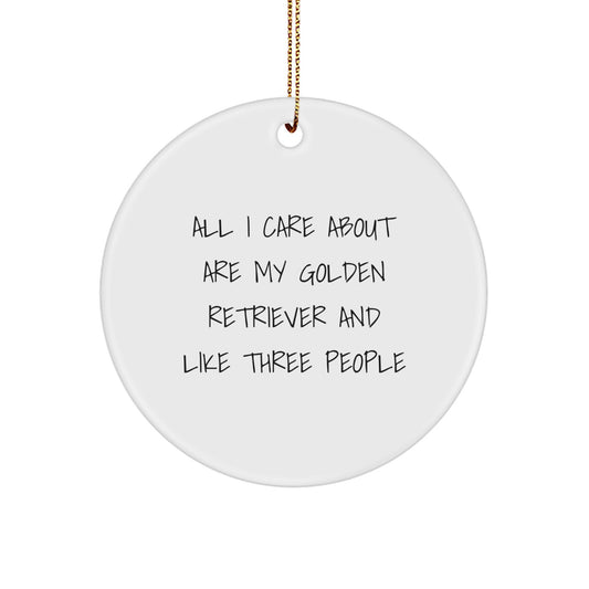 Golden Retriever Dog Lovers Gifts from Men to Family - Funny Quote Circle Ornament for Christmas Unique Decorations - Image 1