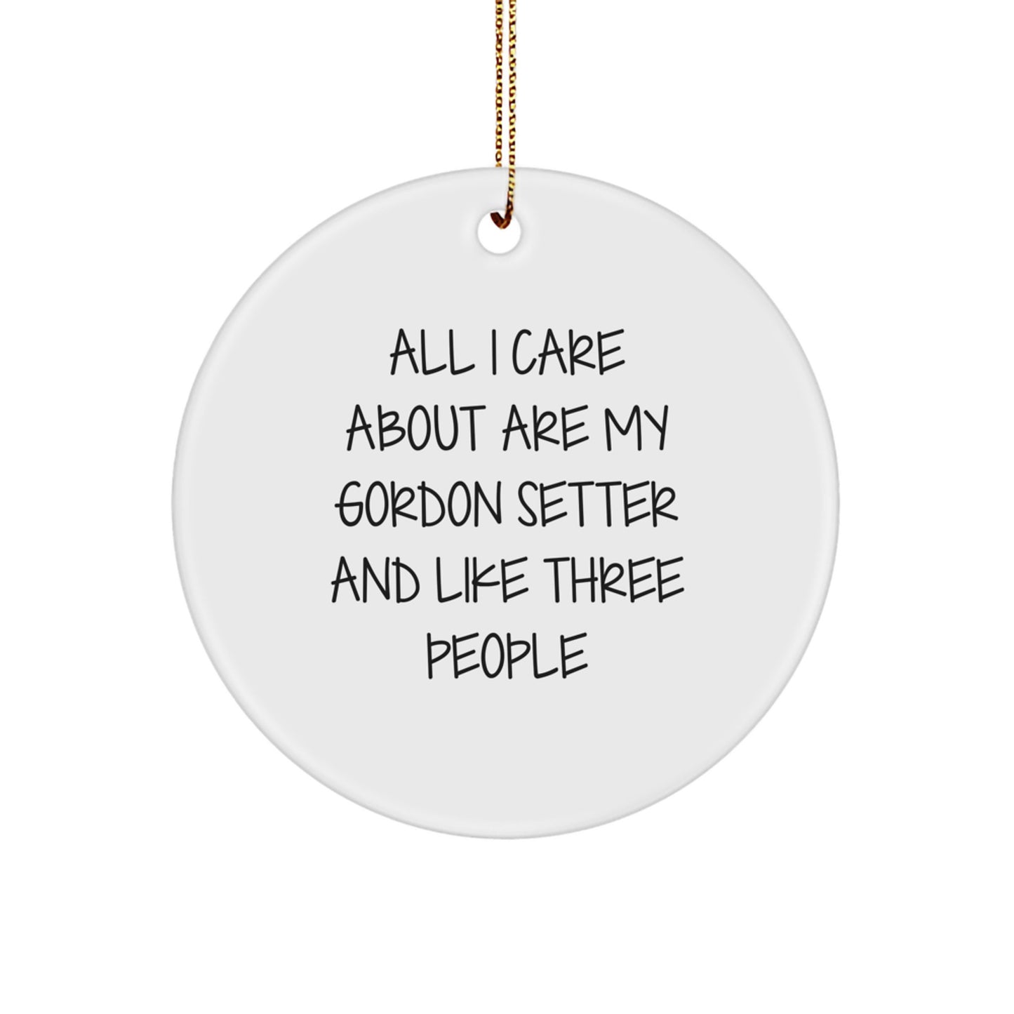 Gordon Setter Dog Lover Funny Christmas Unique Gifts from Friends for Men or Women Circle Ornament - Image 1