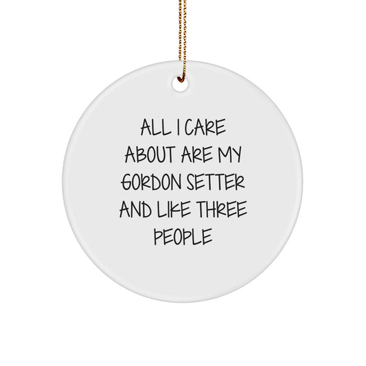 Gordon Setter Dog Lover Funny Christmas Unique Gifts from Friends for Men or Women Circle Ornament - Image 1