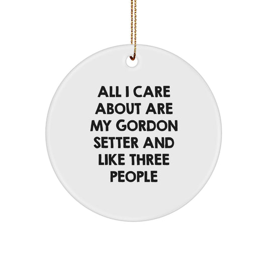 Funny Gordon Setter Dog Christmas Unique Gifts for Him from Friends - Circle Ornament for Gordon Setter Dog Enthusiasts - Image 1