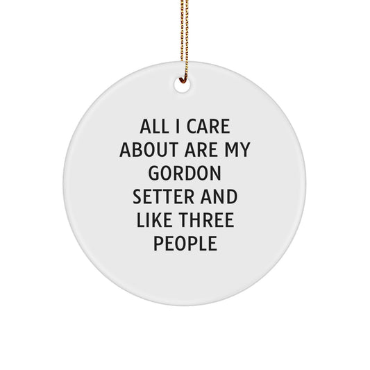 Funny Gordon Setter Dog Gifts for Friends, Gordon Setter Dog Lover Circle Ornament, Christmas Unique Gifts from Men to Friends, Gordon Setter Dog Enthusiast Decor - Image 1