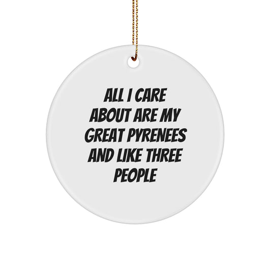 Funny Great Pyrenees Dog Gifts for Men from Family Christmas Unique Ornaments Circle - Image 1