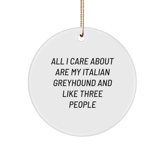 Funny Italian Greyhound Dog Lover Gifts from Friends Christmas Unique Circle Ornaments for Italian Greyhound Dog Enthusiasts - Image 1