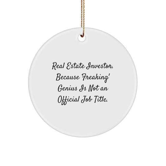Real Estate Investor Gifts from Friends and Family, Funny Circle Ornament for Christmas Unique Gifts - Image 1
