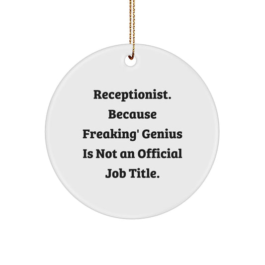 Receptionist Keepsake Christmas New White Ornament for Him Gift - Image 1
