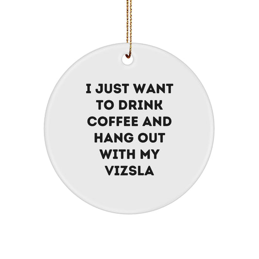 Funny Vizsla Dog Lover Gifts from Friends for Men Women Family Funny Quotes Christmas Unique Decorations Circle Ornament - Image 1