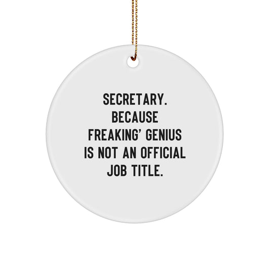Secretary Keepsake Christmas Ornament for Him Gift - Office Hero - Image 1
