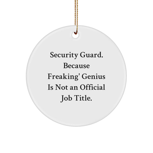 Funny Security Guard Gifts from Friends for Christmas Unique Circle Ornament Men Office Decor - Image 1