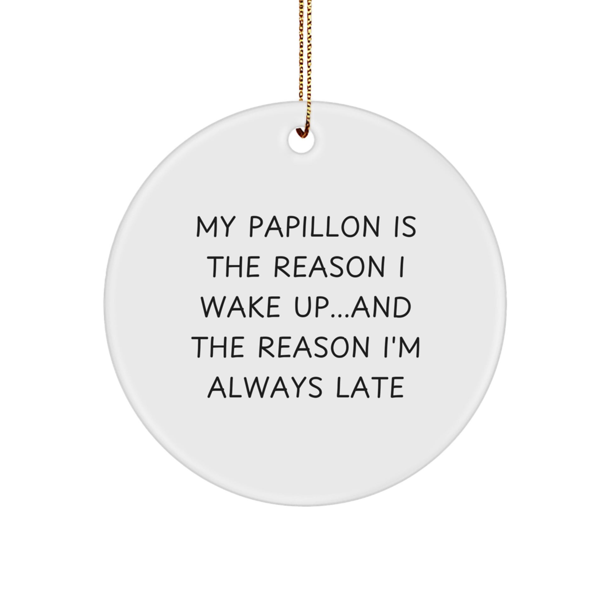 Funny Papillon Dog Circle Ornaments Gifts for Men Women Friends Family from Papillon Lover - Image 1