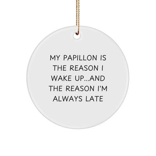 Funny Papillon Dog Circle Ornaments Gifts for Men Women Friends Family from Papillon Lover - Image 1