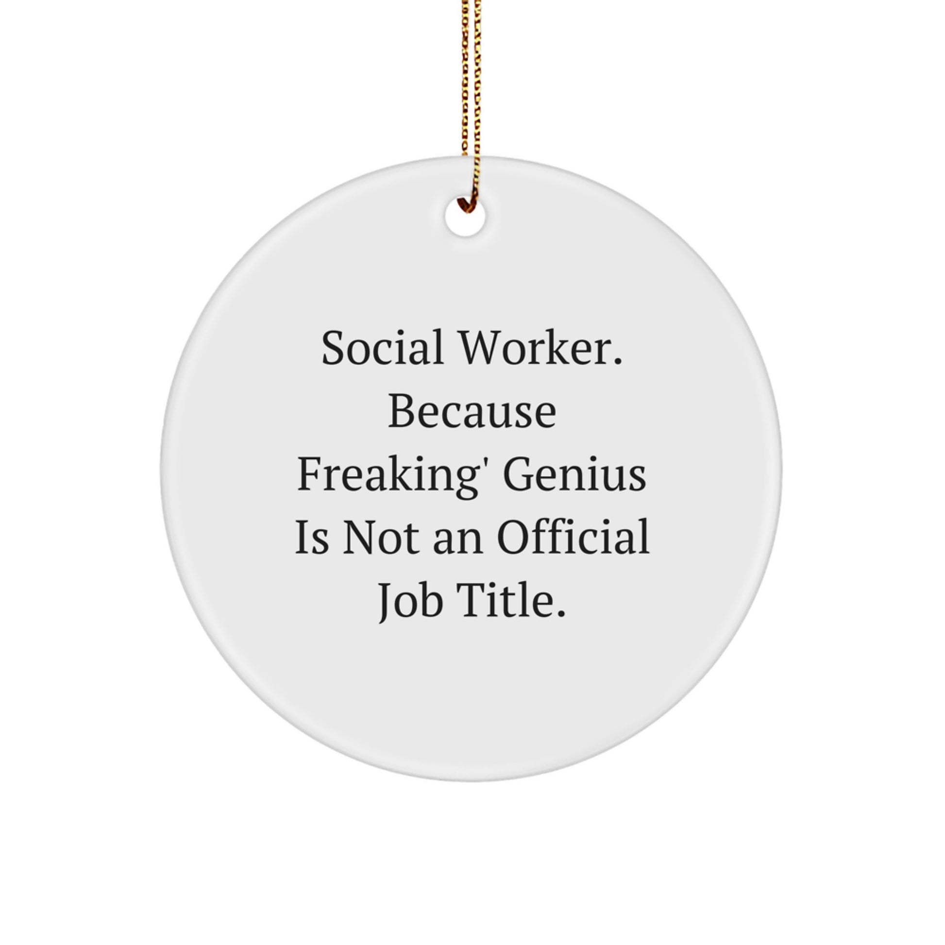Witty Social Worker Christmas Ornament Gift for Friends - Image 1