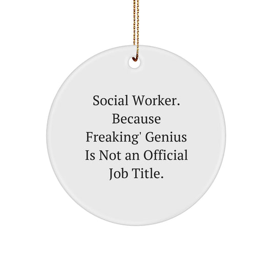 Witty Social Worker Christmas Ornament Gift for Friends - Image 1