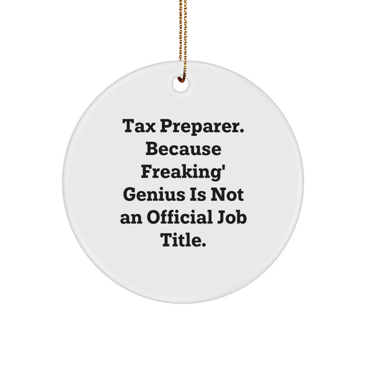 Funny Tax Preparer Gifts from Men to Women Coworkers for Christmas Unique Circle Ornaments - Image 1